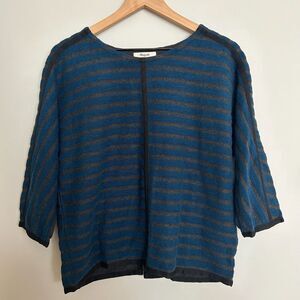 Madewell Striped Back Zip Sweater